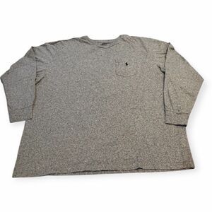 POLO RALPH LAUREN Men’s Gray Heather Long Sleeve Pocket Pony Logo T-Shirt XXL